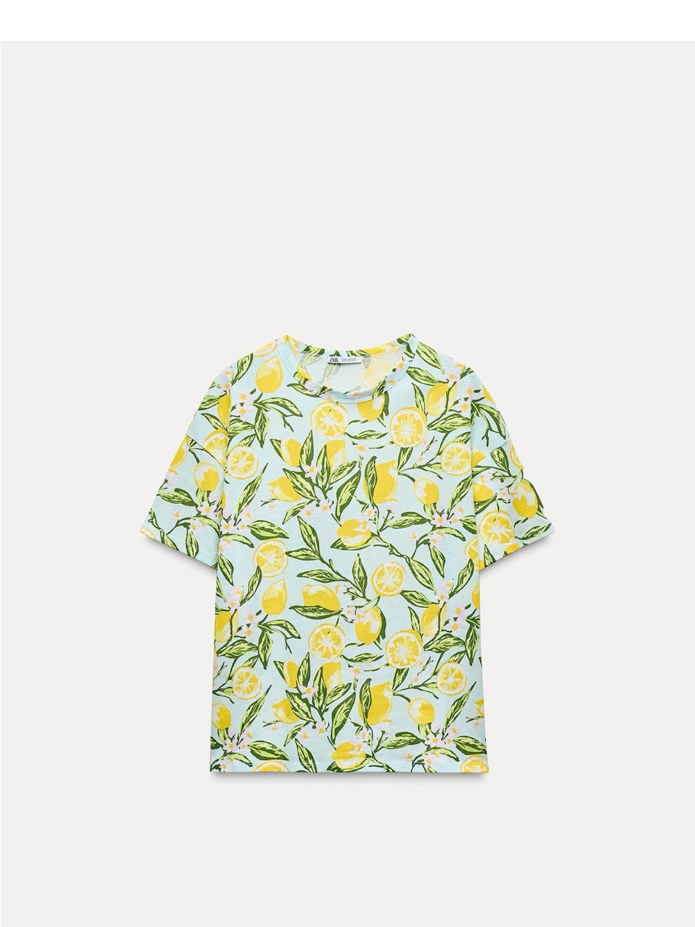 Women’s Lemon Print Short Sleeve Tee - Yellow & Green